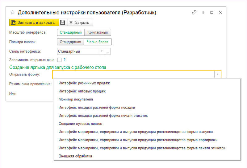 Файл:Дополнительные настройки - открывать форму.png