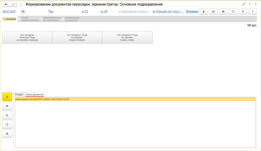 Интерфейс пересадки - закладка Сформированные документы.png